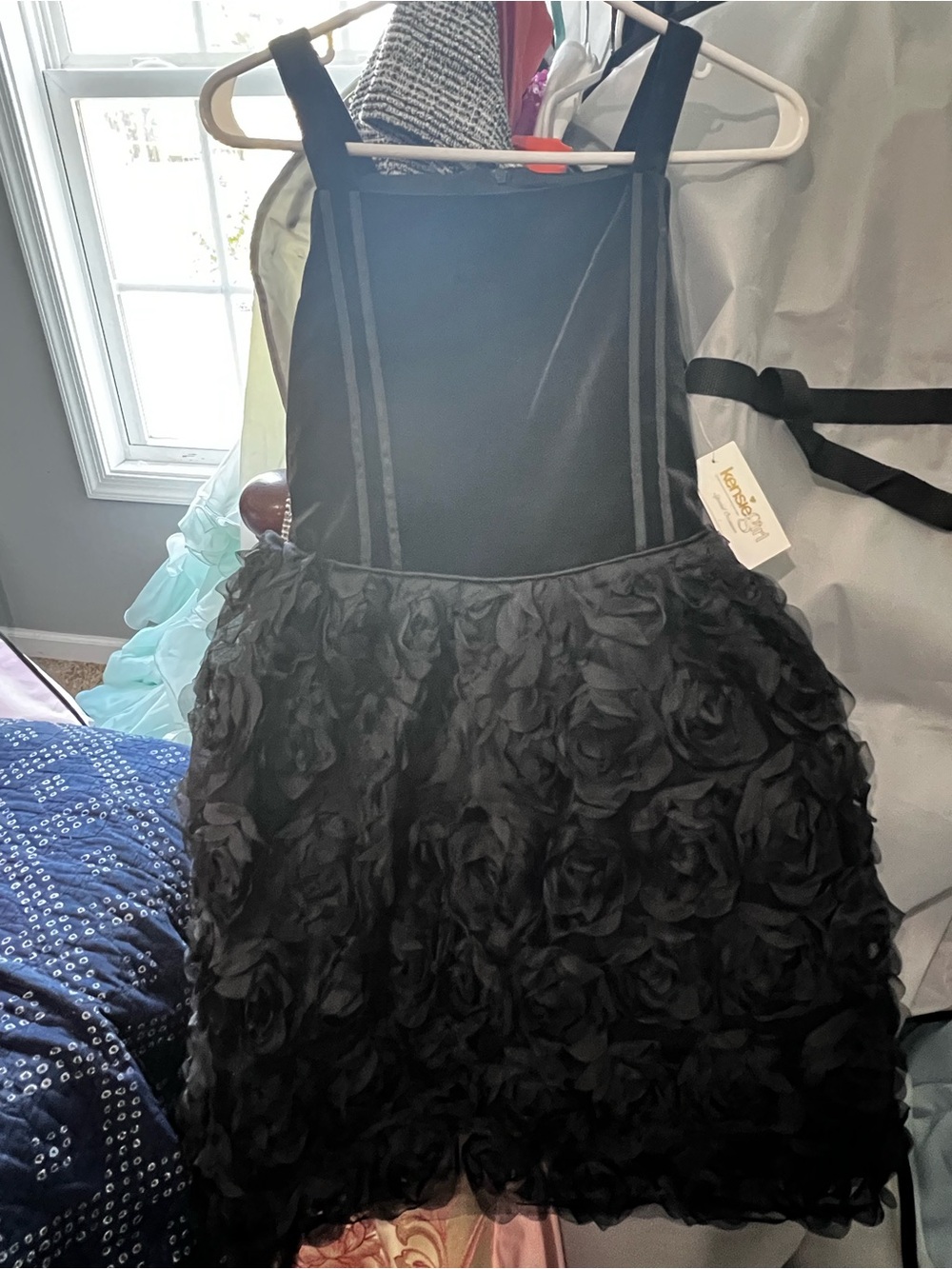 Kensie Girl Black Dress with rosettes